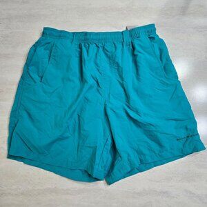 Columbia PFG Backcast III Water Shorts Mens Small Turquoise Blue Mesh Liner SPF‎